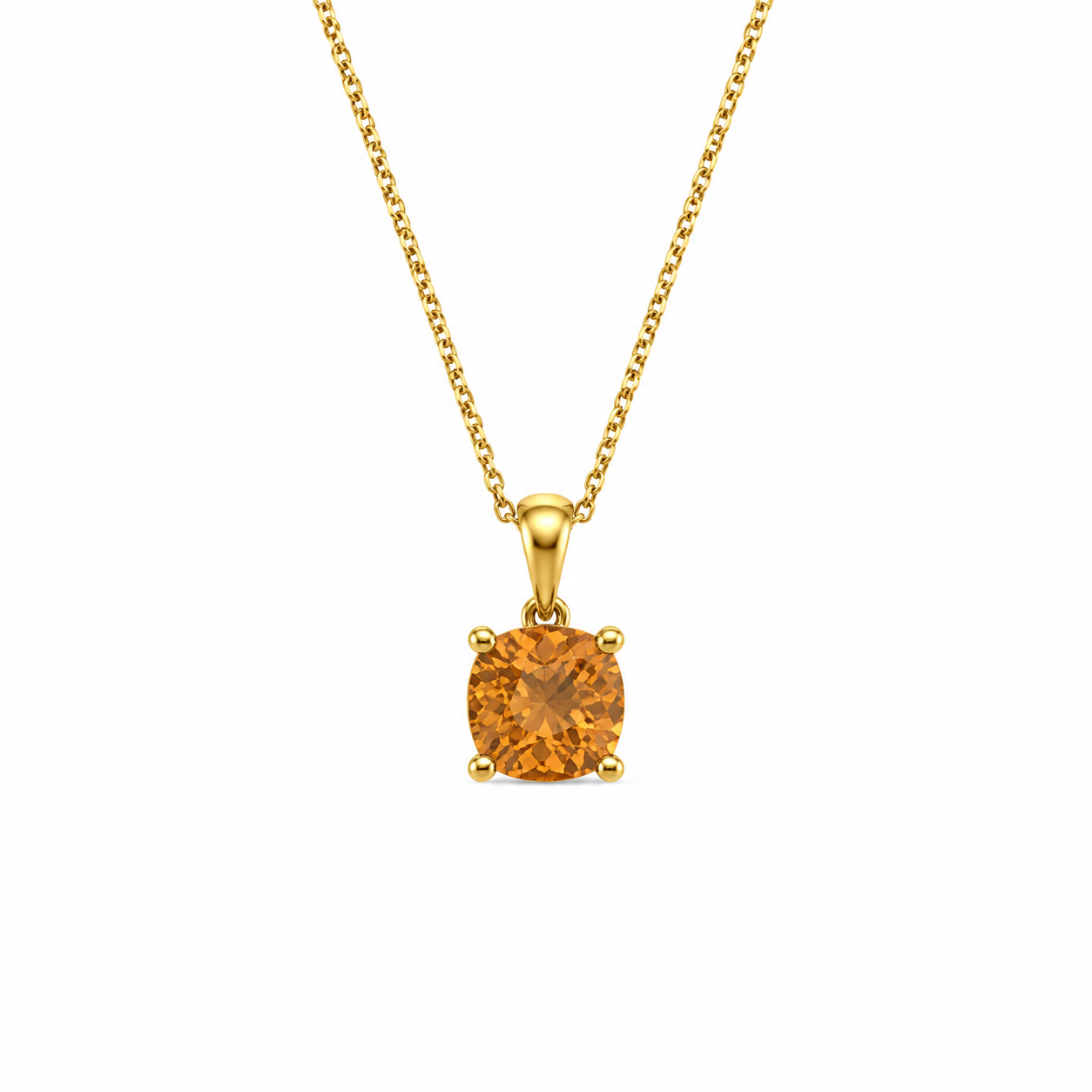 Cushion Cut Birthstone Necklace