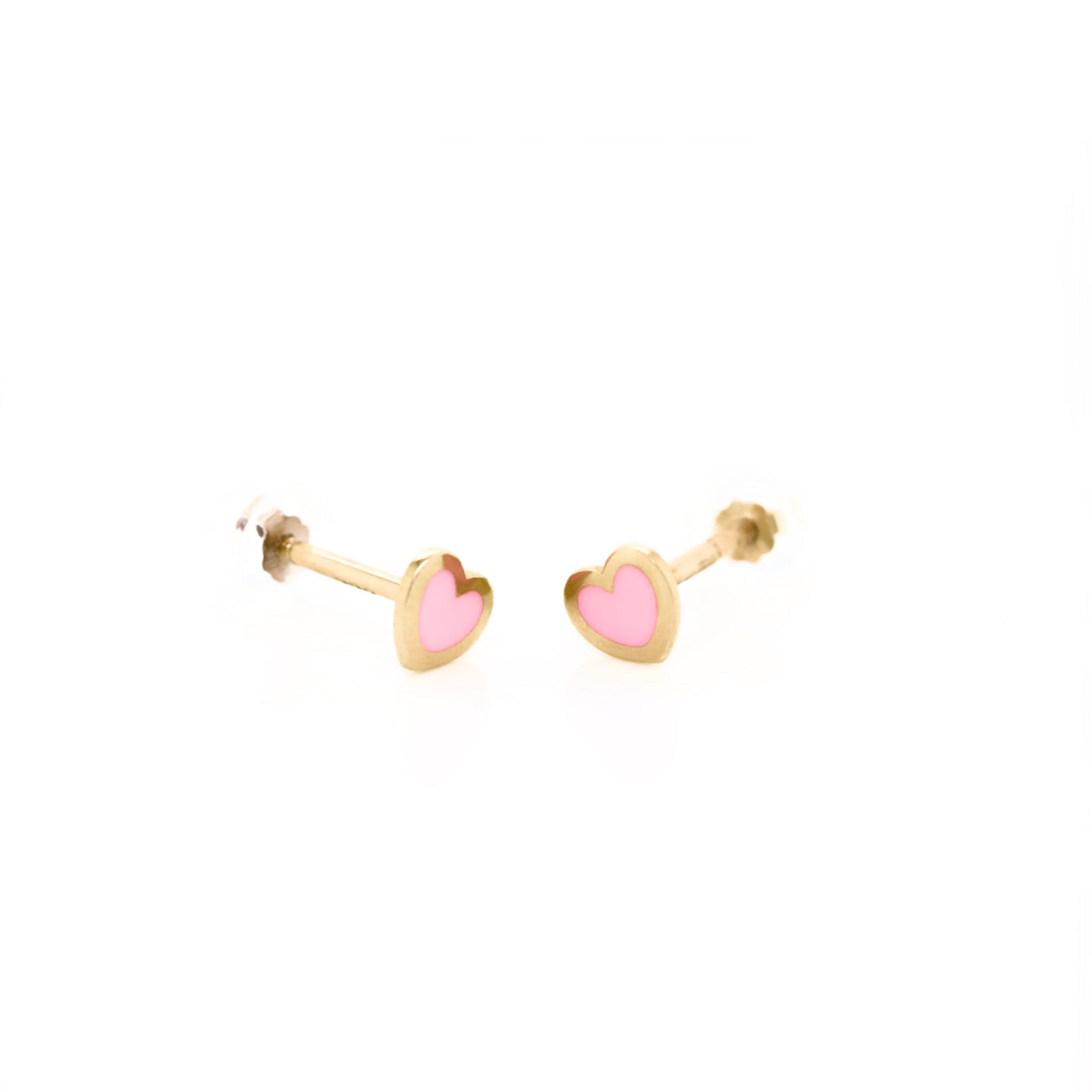 Baby Pink Heart Studs