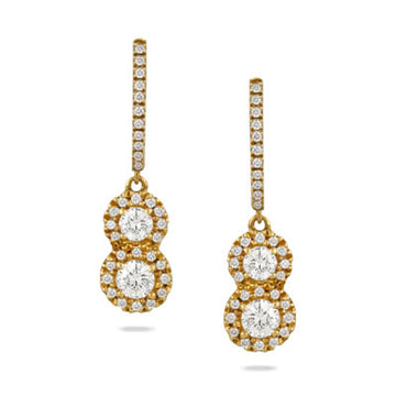 18K Yellow Gold Diamond Figure Eight Earrings