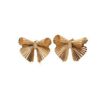 14k Yellow Gold Butterfly Studs