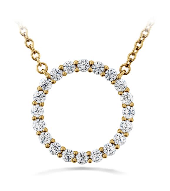 Diamond Signature Circle Pendant Necklace