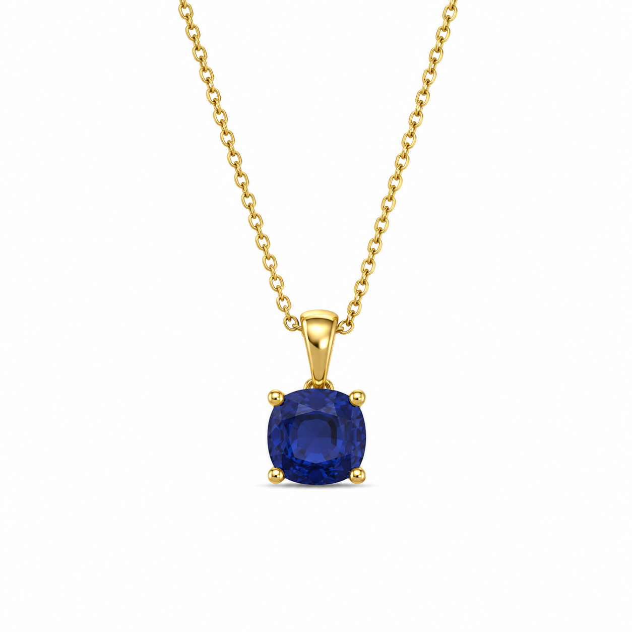 Cushion Cut Birthstone Necklace