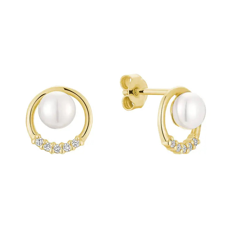 Pearl Circle of Life Earrings