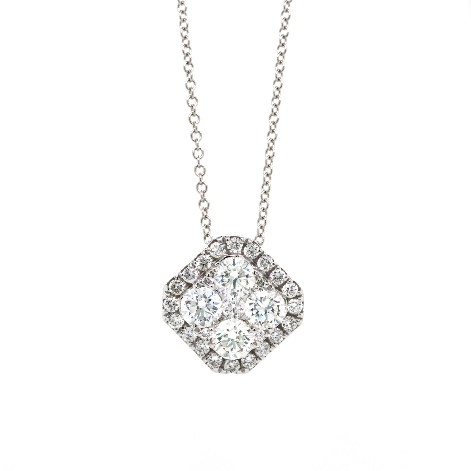 Diamond Radiant Cluster Necklace