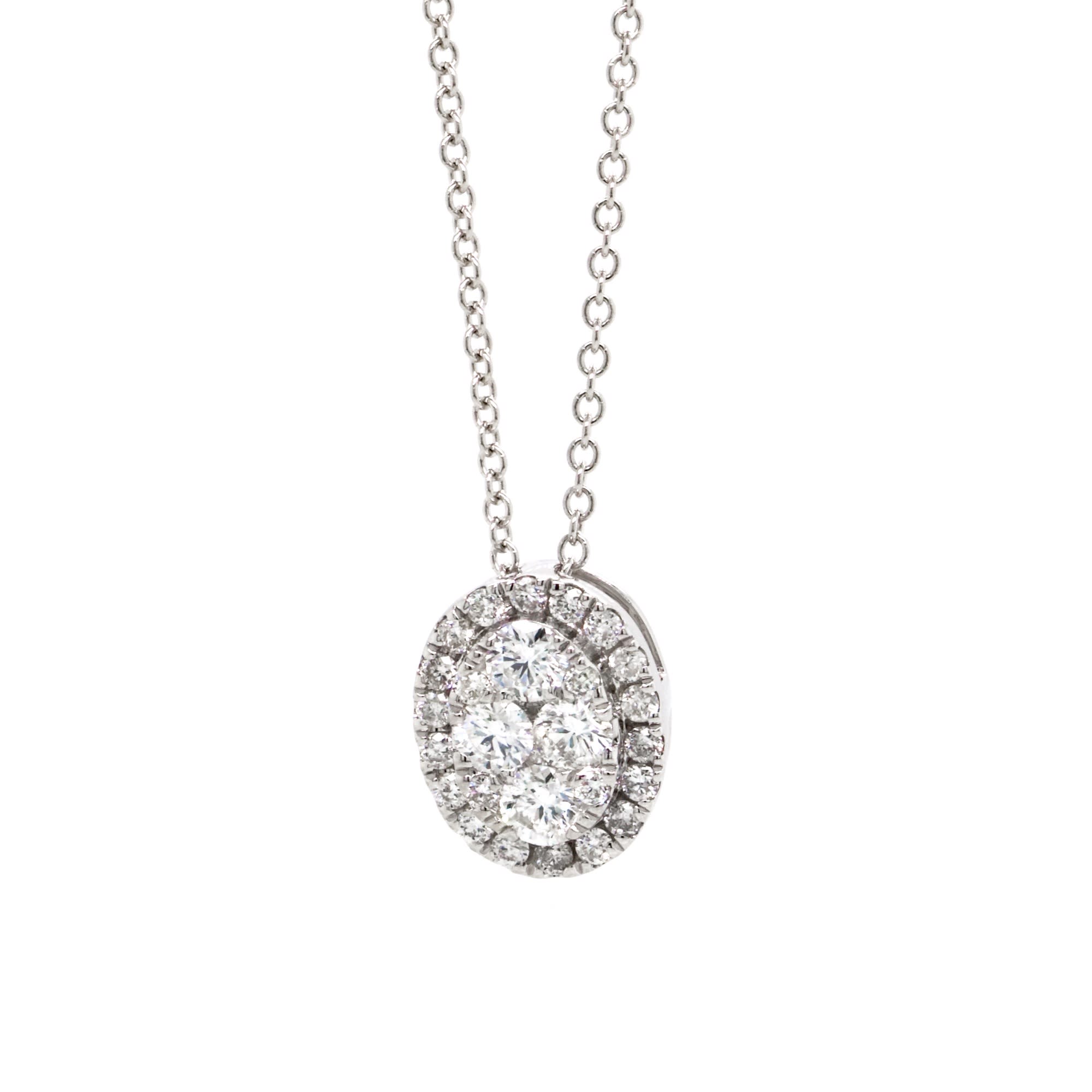 Oval Cluster Diamond Necklace