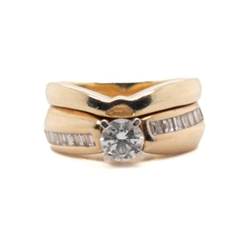 14K Yellow & White Gold Diamond Fashion Ring