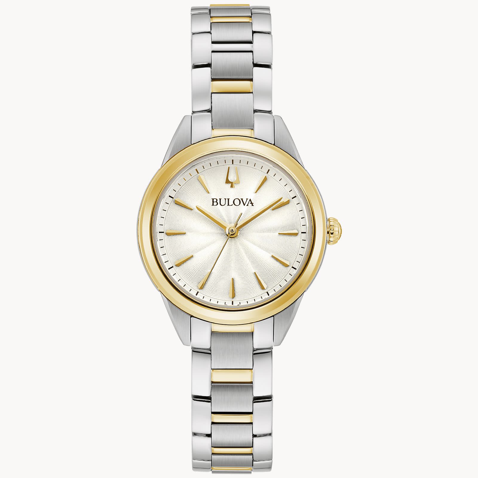 Gold & White Dial Stainless Steel Watch