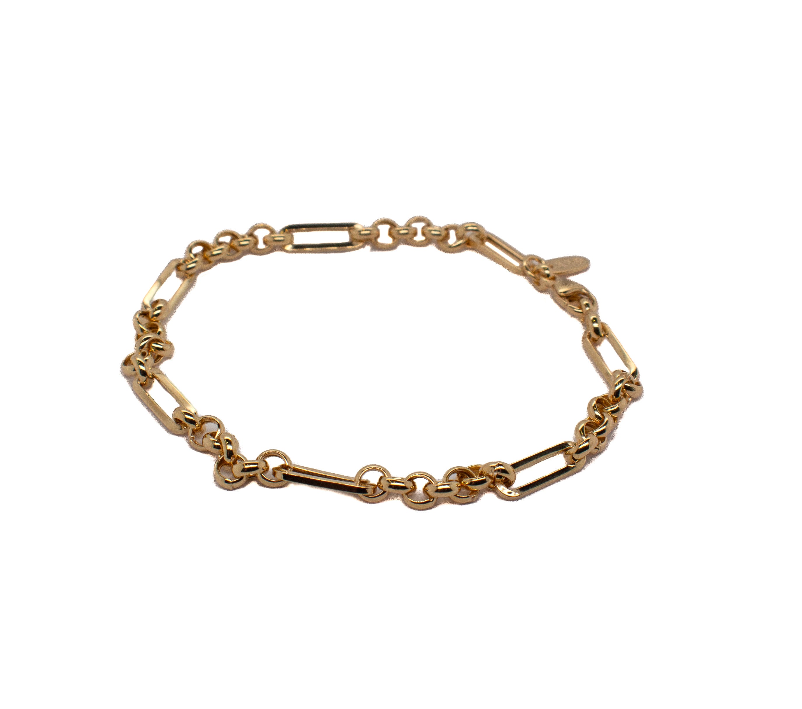 10k Yellow Gold Link & Paperclip Bracelet