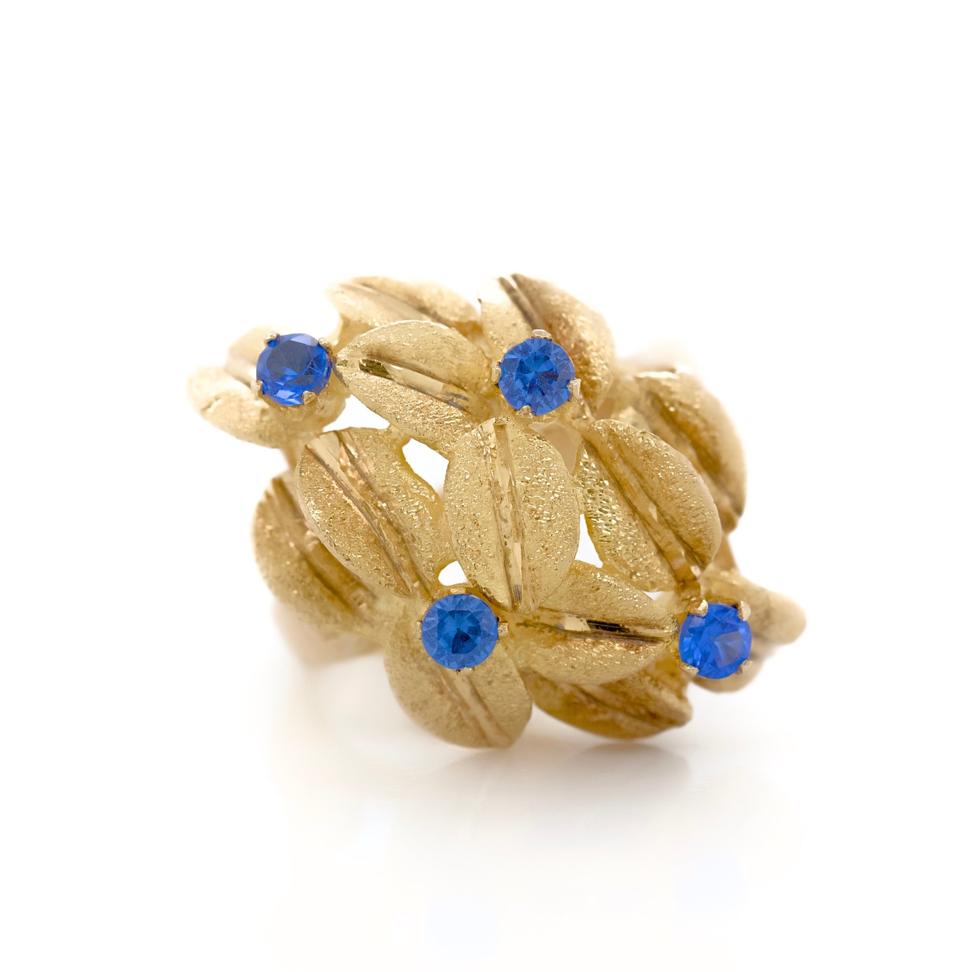 Imitation Sapphire Flower Ring