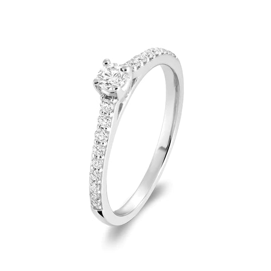 14k Gold 0.14 Round Diamond Engagement Ring