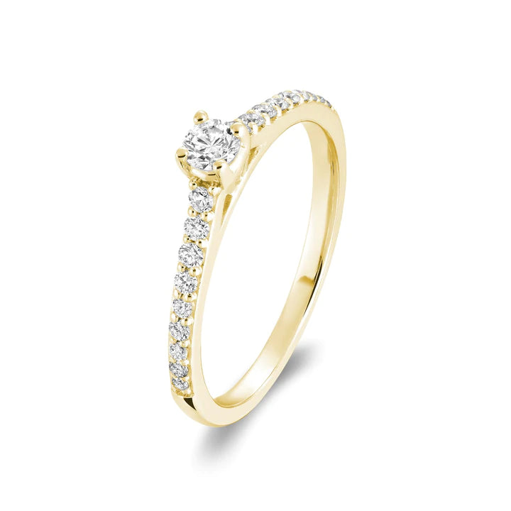 14k Gold 0.14 Round Diamond Engagement Ring