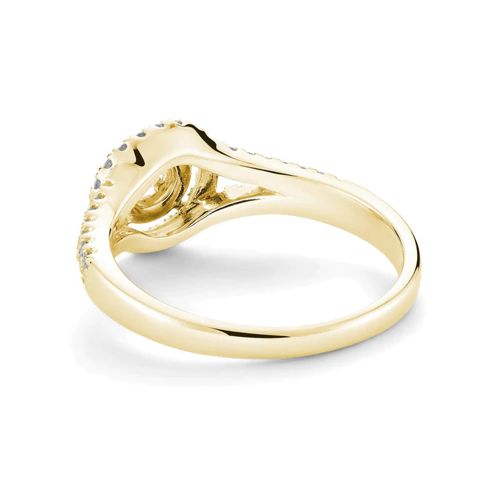 14k Gold 0.50ctw Diamond Double Halo Engagement Ring