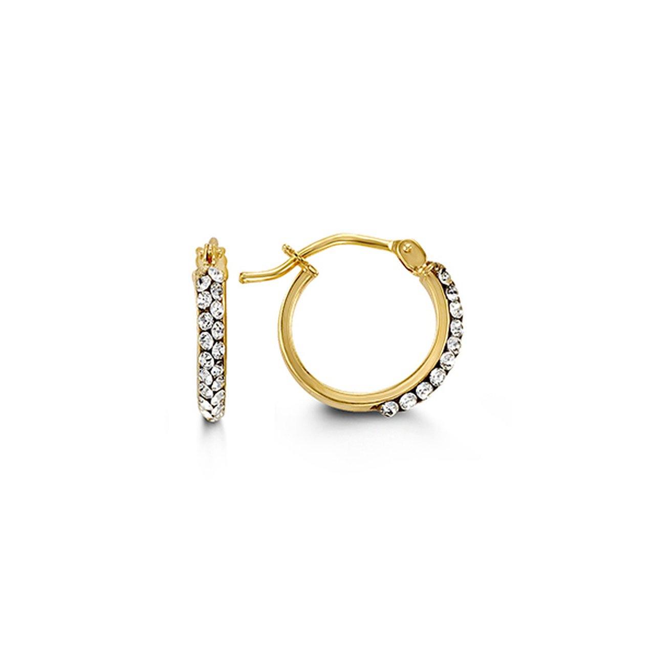 10K YELLOW GOLD CZ HUGGIE EARRINGS - Appelt's Diamonds