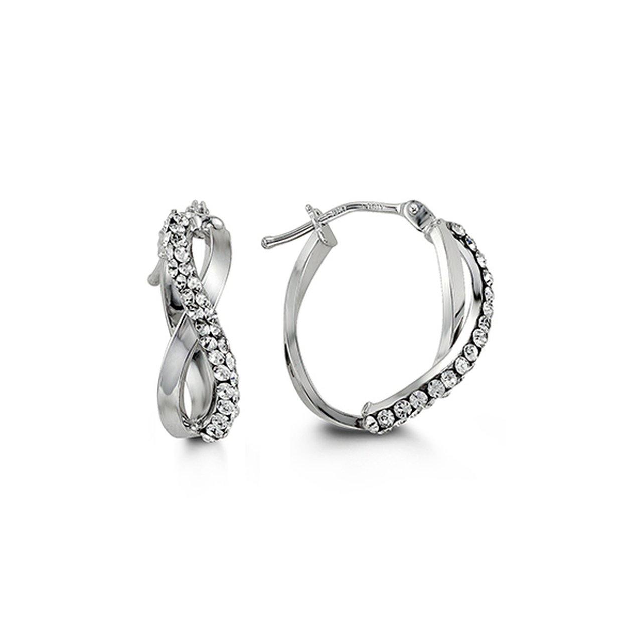 10K WHITE GOLD CZ HOOP EARRINGS - Appelt's Diamonds