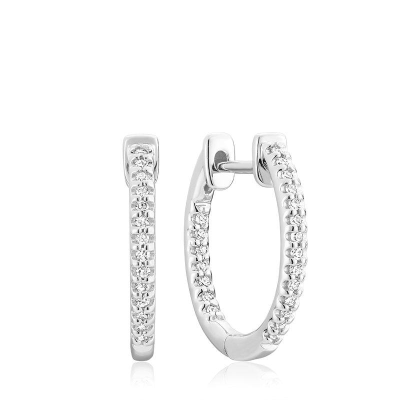 RNB 10K GOLD 0.16CTW DIAMOND INSIDE OUT HOOP EARRINGS - Appelts Diamonds