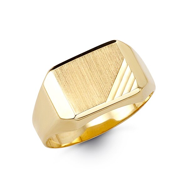 APPELT'S DIAMONDS 10K YELLOW GOLD RECTANGLE SIGNET RING