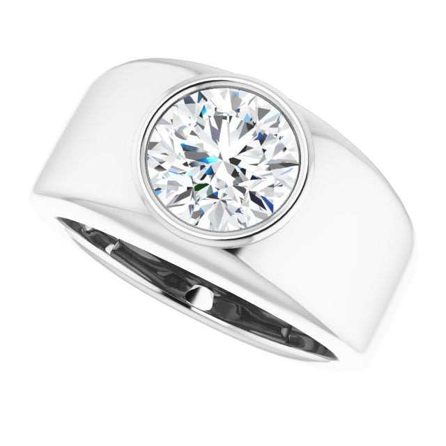 Men's Round Cut Engagement Ring