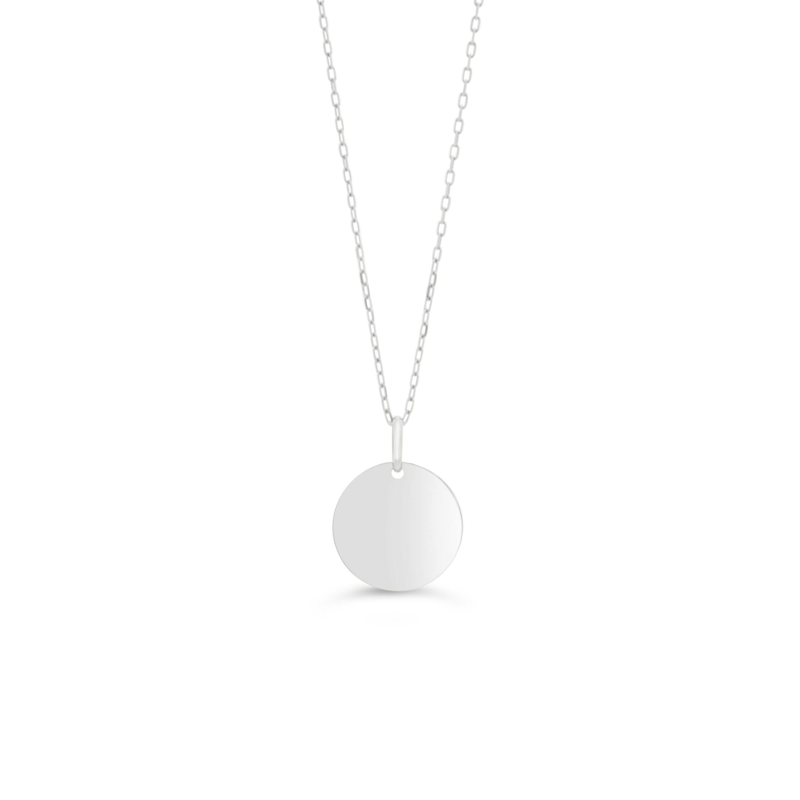 10K WHITE GOLD DISC NECKLACE - Appelts Diamonds