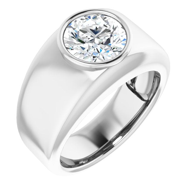 Men's Round Cut Engagement Ring