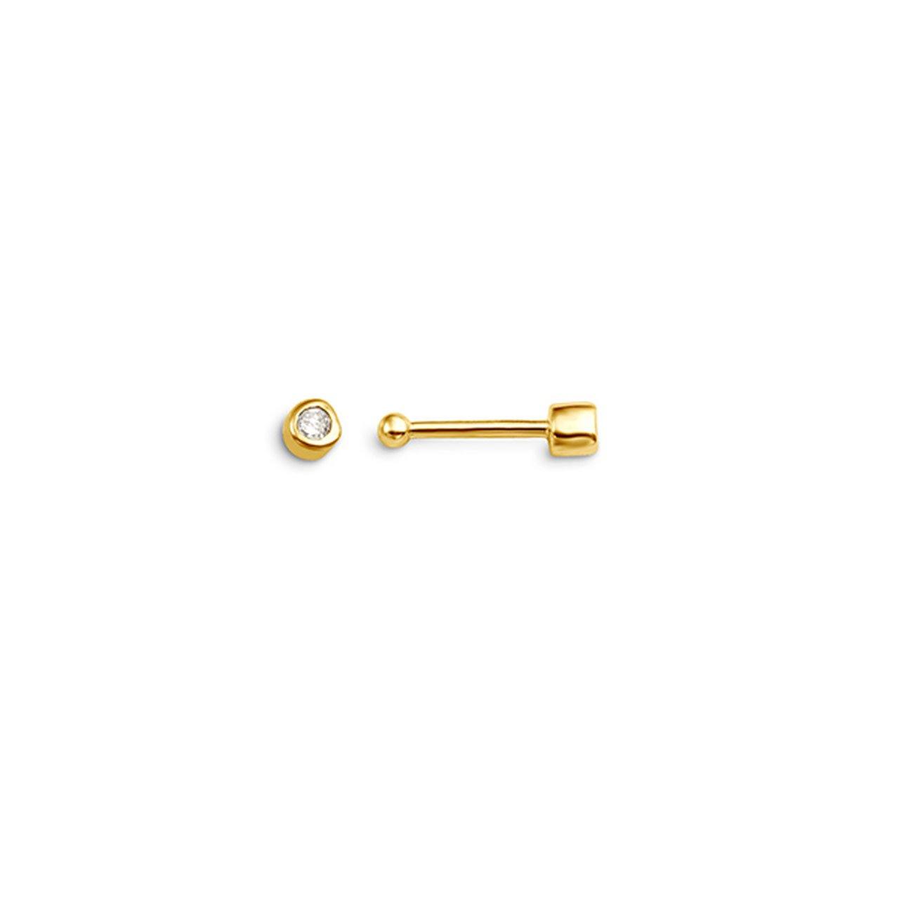 BELLA 14K GOLD NOSE STUD BONE WITH DIAMOND - Appelt's Diamonds
