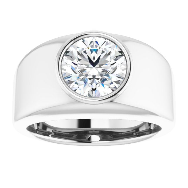 Men's Round Cut Engagement Ring