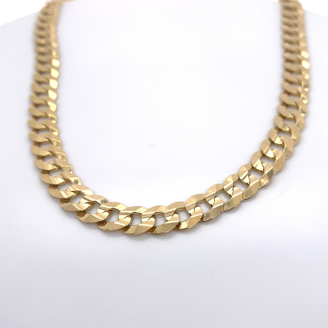10K YELLOW GOLD CONCAVE CURB HEAVY CHAIN - Appelt&