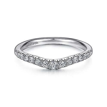 Gabriel & Co 18k White Gold Curved Wedding Band