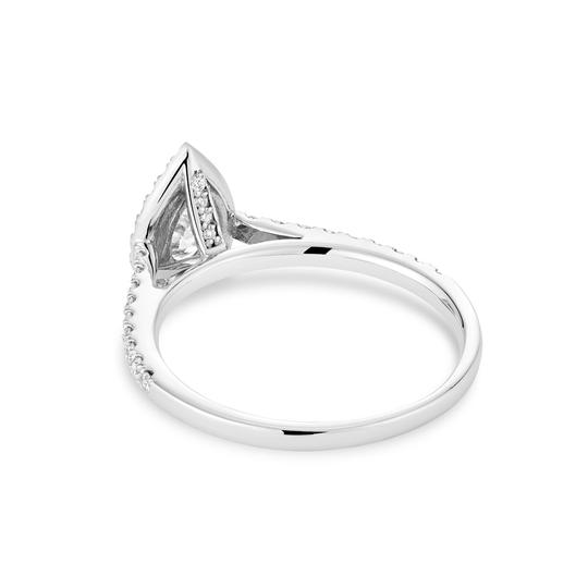 14k White Gold Pear Diamond Engagement Ring