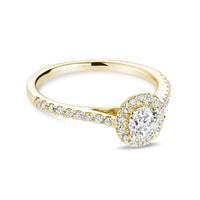 14k Gold Round Brilliant Halo Engagement Ring