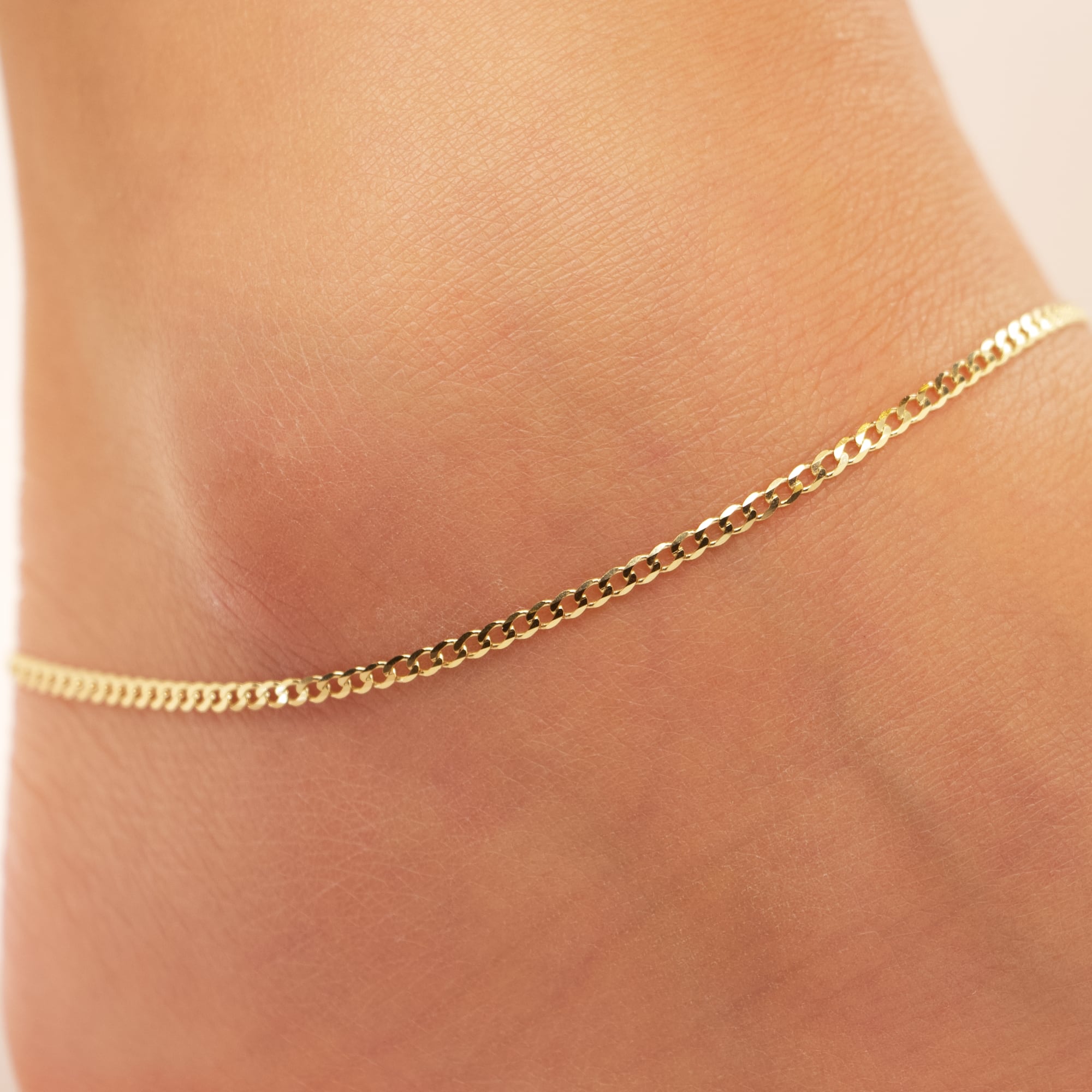 10k Yellow Gold Curb Anklet