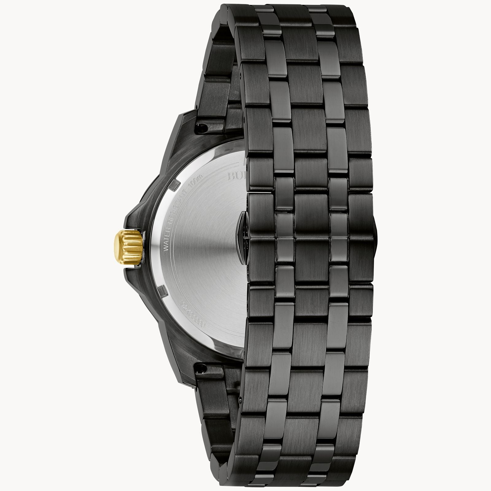 Black & Gold Dial Black Stainless Steel Watch