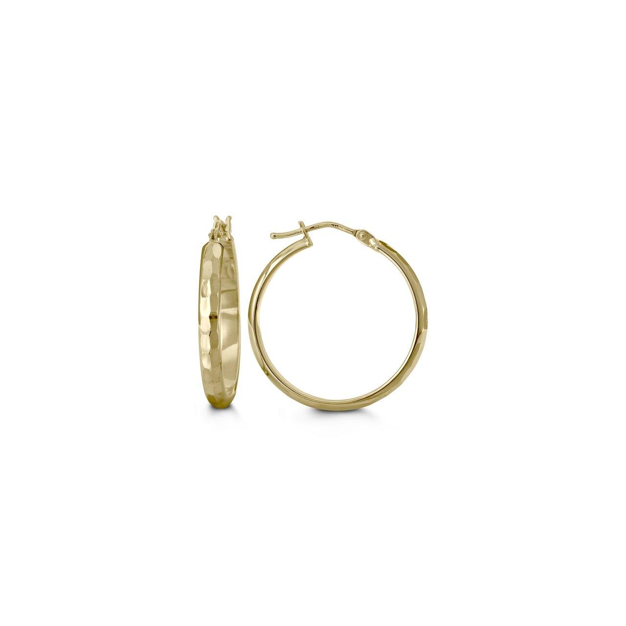 BELLA 10K YELLOW GOLD HALF PATTERN HOOP EARRINGS - Appelt's Diamonds