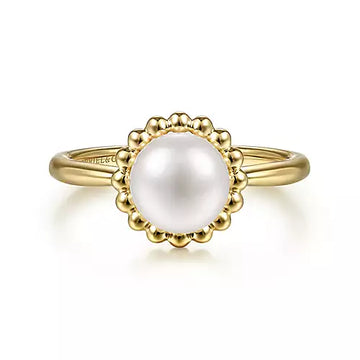14k Yellow Gold Pearl Bujukan Ring