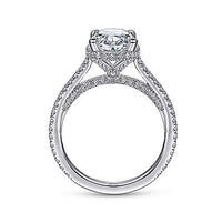 Gabriel & Co 18k White Gold Oval Cut Hidden Halo Engagement Ring