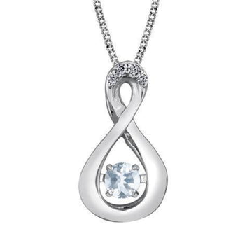 Pulse 10K White Gold Birthstone Diamond Necklace