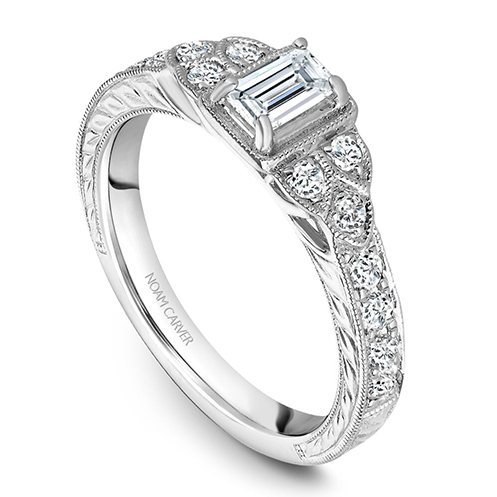 NOAM CARVER 14K WHITE GOLD 0.40 EMERALD DIAMOND ENGAGEMENT RING - Appelt's Diamonds