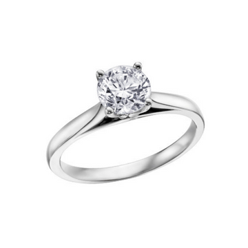 14K Solitaire Diamond Engagement Ring