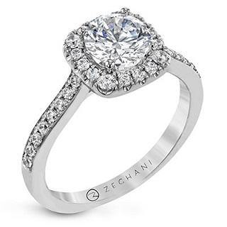 ZEGHANI 14K SQUARE HALO ENGAGEMENT RING - Appelt's Diamonds