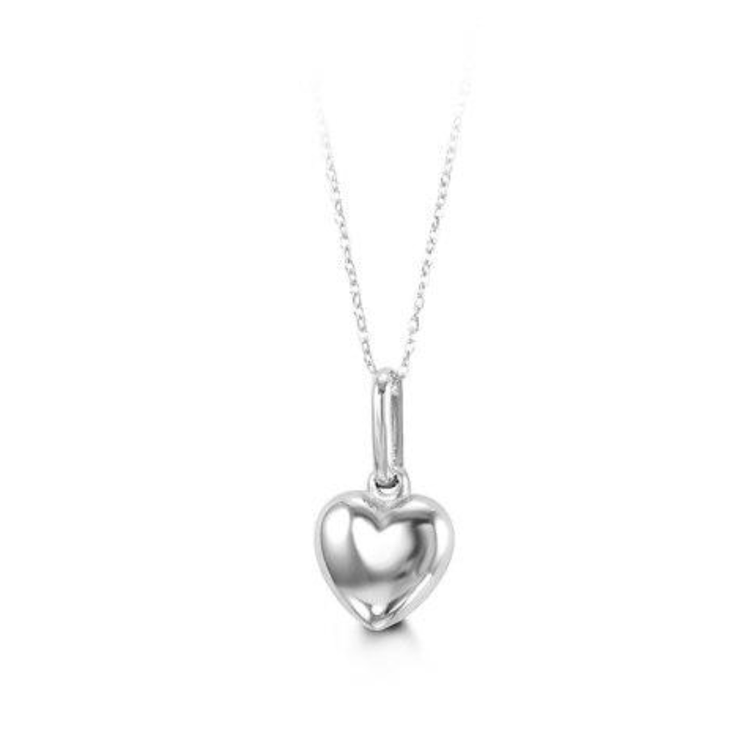 BELLA BABY 10K WHITE GOLD HEART NECKLACE - Appelt's Diamonds