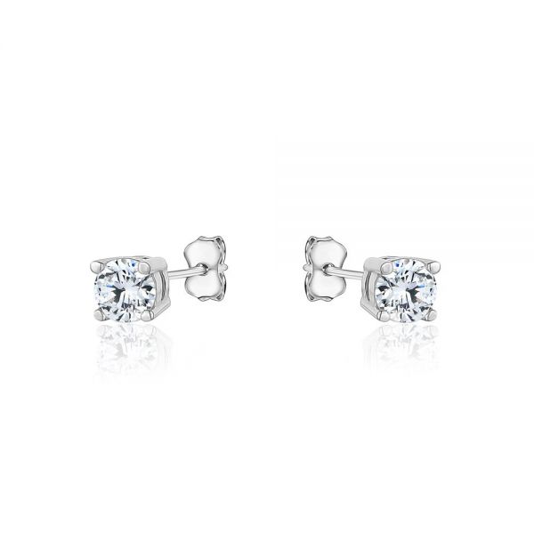 Round Cubiz Zirconia Studs