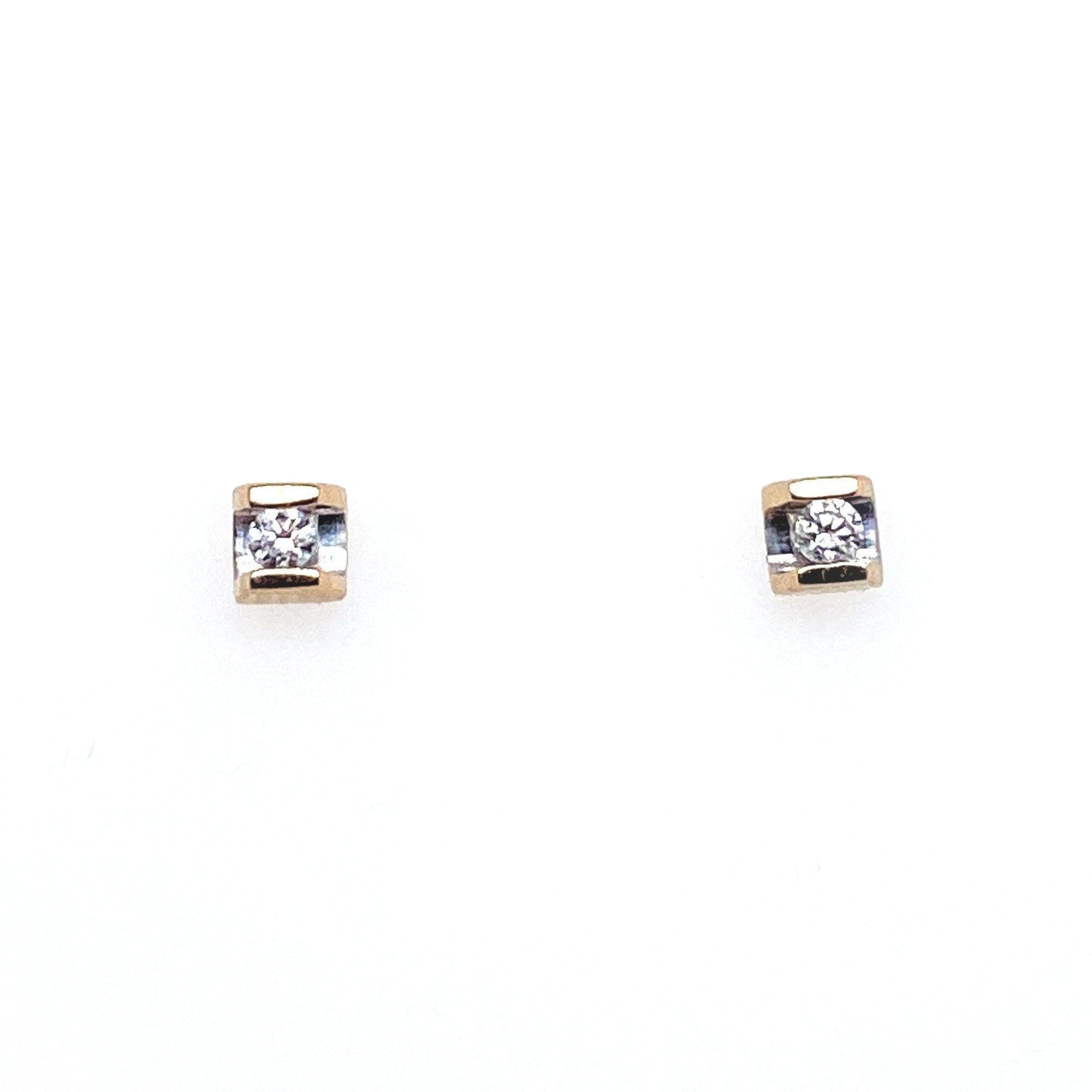 Double Bar Diamond Stud Earrings
