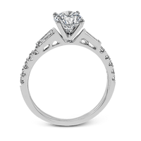 14k White Gold Baguette Multi-Stone Engagement Ring