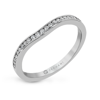 14k White Gold Diamond Wedding Band