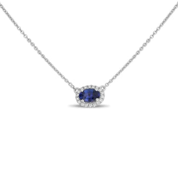 18k White Gold Sapphire & Diamond Necklace