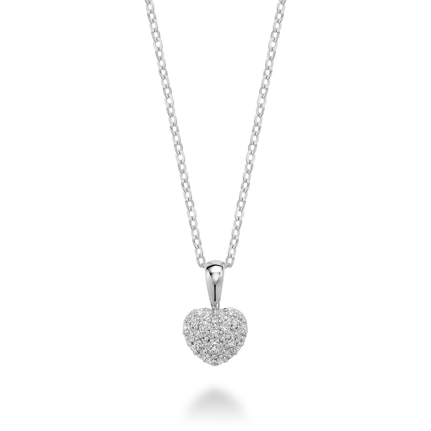 10k Gold Heart Pave Diamond Necklace