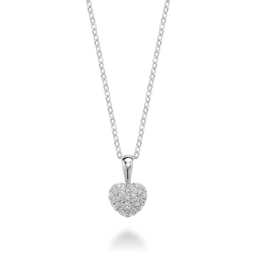10k Gold Heart Pave Diamond Necklace