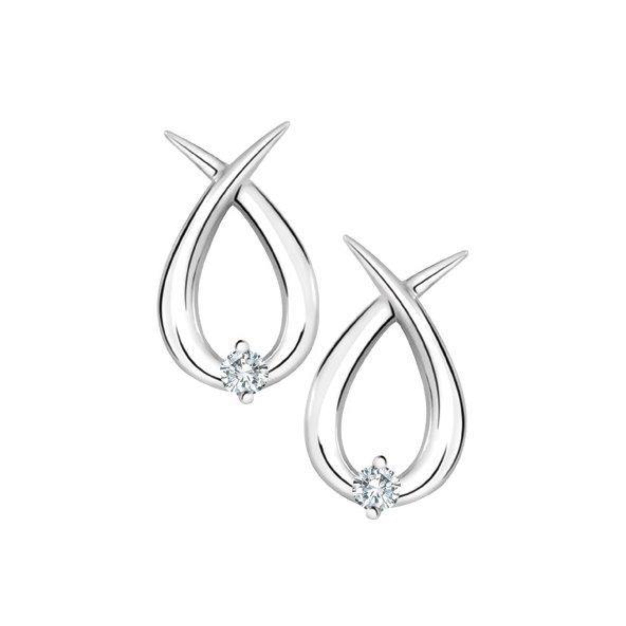 Diamond Criss Cross Stud Earrings