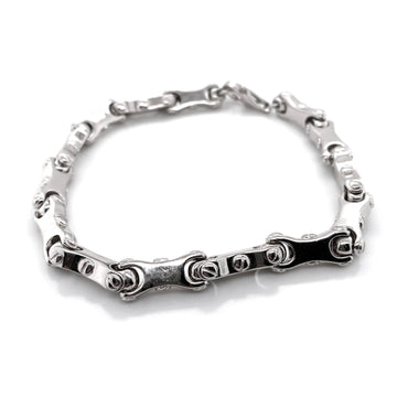 Silver 9" with Screw Head Design Bracelet