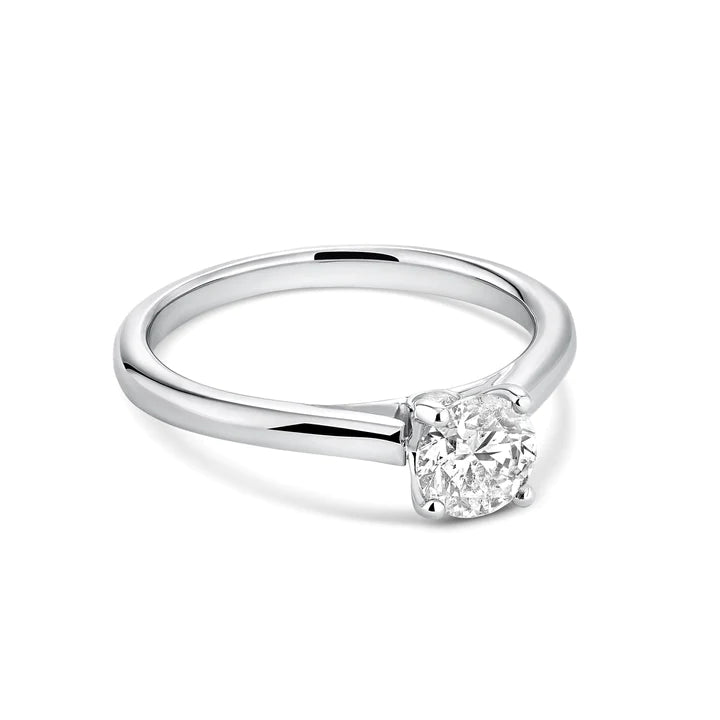 14k Gold Round Brilliant Diamond Engagement Ring