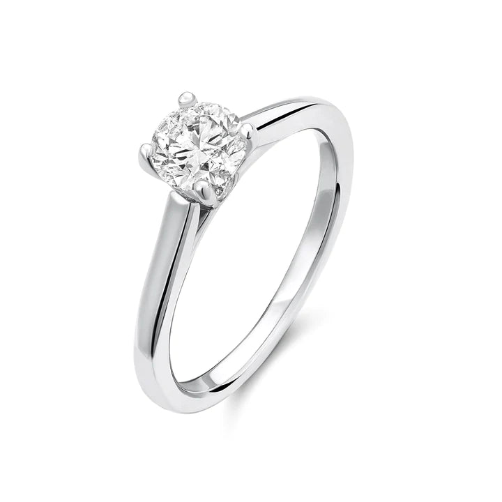 14k Gold Round Brilliant Diamond Engagement Ring
